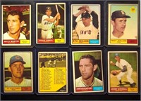 (8) 1961 Topps BB Cards w/ #89 Billy Martin, +