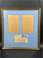 Framed Vintage 1946 Letter and Mailed Envelope