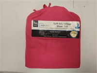 Twin XL Pink Soft Microfiber Sheet Set- New