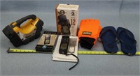 Garmin GPS 12, Large Flashlight, Gloves, & Flip