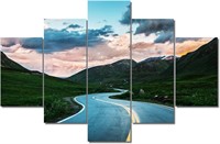 5-Panel Alaska USA Highway Wall Art  60x40 in