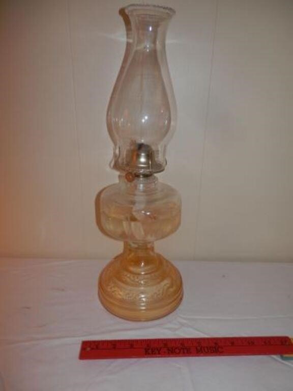 One-Lg. antique kerosene lap-amber & clear