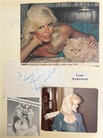 Loni Anderson signed note and  photo collage