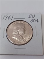 1961 Benjamin Franklin Half Dollar