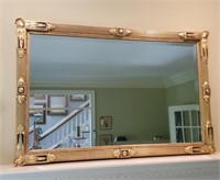 Painted Gold and Black Beveled Mirror