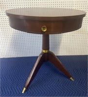 VINTAGE MAHOGANY  DRUM TABLE WITH DRAWER