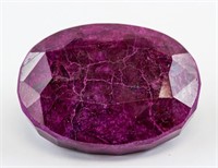 454.5ct Oval Cut Red Natural Ruby Mozambique AGSL