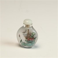 Vintage Chinese reverse painted glass snuff bottle