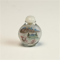 Vintage Chinese reverse painted glass snuff bottle