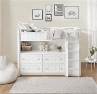 Bayside white twin loft bed (3 large boxes)
