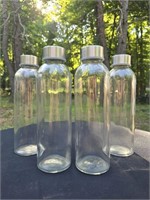 4 Glass Reusable Water Bottles