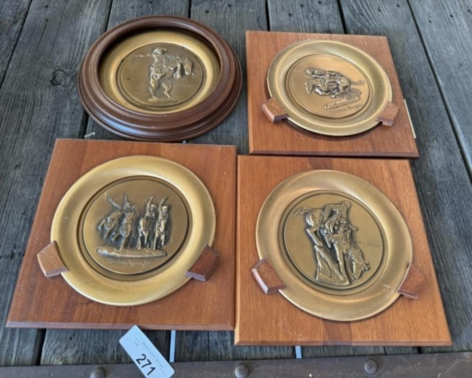 4 - Frederic Remington Bronze Plates