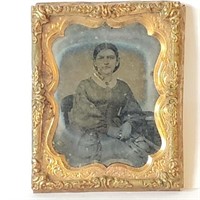 Antique 1/9 Plate Ambrotype Photograph - Woman