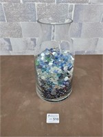 Large jar of marbles and glass rocks