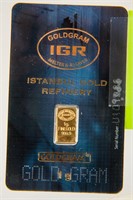Coin Istanbul 1g Gold Bullion Bar