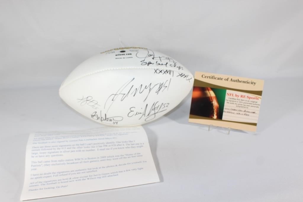 New England Patriots 7 Team Member Signed Football