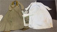 Two ladies dresses, one antique white cotton