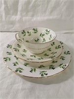 Aynsley Scotch Thistle Trio - Cup/Saucer/Snack