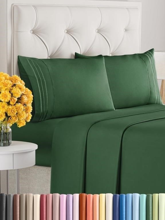 (Queen Size - green)  4 Piece Sheet Set - Comfy