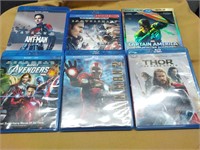 6 Assorted Marvel Blu-Ray's Group A