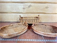 (3) wicker baskets
