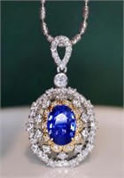 Royal Blue Sapphire 18Kt Gold Pendant