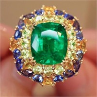2.8ct Natural Emerald 18Kt Gold Ring
