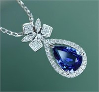 Cornflower Blue Sapphire 18Kt Gold Pendant