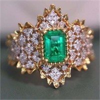 Afghanistan Emerald 18Kt Gold Ring