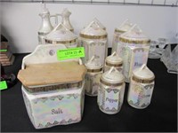 Victorian Porcelain Kitchen Canisters and Cruets
