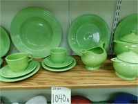 23 Pieces Of Green Fiesta Dishes