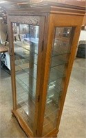 Single Oak Curio Cabinet