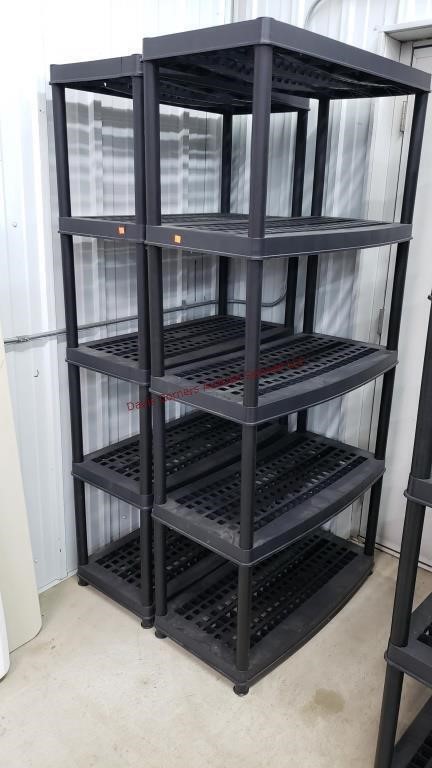 2- 36x75x18d Plastic Garage Shelves