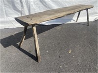 Vtg. Wooden Butcher Block Bench/Table