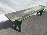 Green Painted Homemade Bench