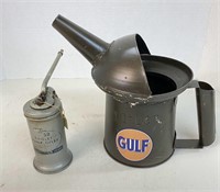 2 Pcs. Gulf Oil Cans