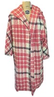 Vintage Plaid Wool 3/4 Sleeve Hooded Jacket