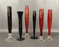 Six Mid-Century Bud Vases