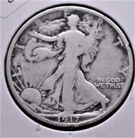 1917 D WALKING HALF DOLLAR G