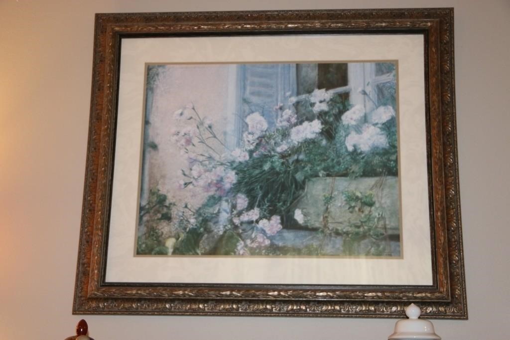 Floral Picture Print Signed/Dated
