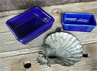 F3) Soap Dish (3), Cobalt Blue and Metal