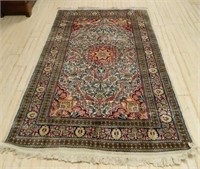 Fine Hand Knotted Silk Rug.