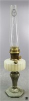 Metal & Milk Glass Oil Lamp