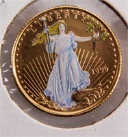 Coin 1999 Gold 1/10th Eagle Unc.  .9999 Gold