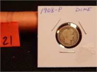 1908 P US Dime 90% Silver