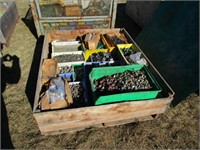 Crate w/Misc. Nuts, Bolts, Etc. & Poly Sheet