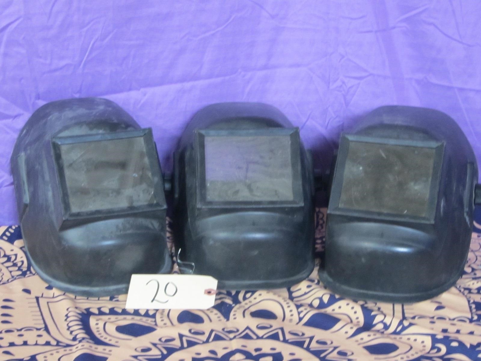 Qty 3 Used Welding / Grinding Helmets