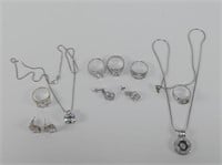 QTY. STERLING CZ NECKLACES, RINGS, EARRINGS