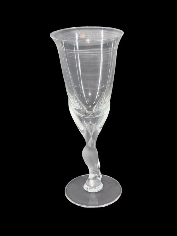 A Faberge Kissing Doves Crystal Goblet. Fine