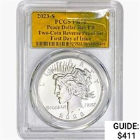 2023-S Silver Peace Dollar PCGS PR70 Two-Coin REV